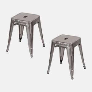 Pack 2 Bancos Baixos Industriais de Aço Thinia Home