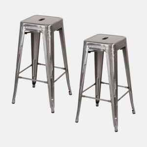 Pack 2 Bancos Médios Industriais de Aço Thinia Home