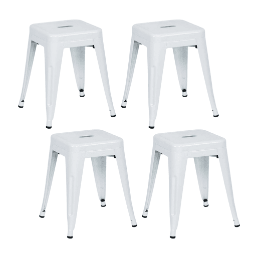 Pack 4 Bancos Baixos Industriais de Aço Thinia Home