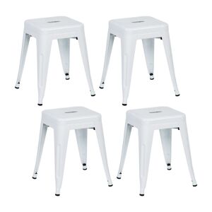 Pack 4 Bancos Baixos Industriais de Aço Thinia Home