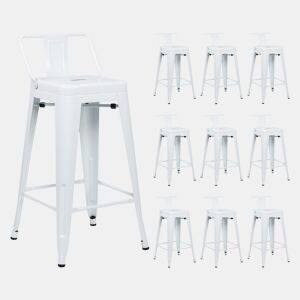 Pack 10 Bancos Altos Industriais de Aço Thinia Home