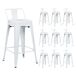 Pack 10 Taburetes Altos Industriales de Acero Thinia Home Pack 10 Taburetes Altos Industriales de Acero Thinia Home Blanco