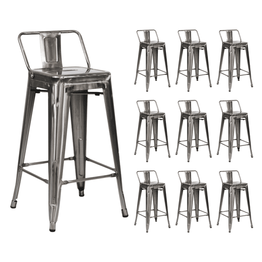 Pack 10 Bancos Altos Industriais de Aço Thinia Home Pack 10 Bancos Altos Industriais de Aço Thinia Home