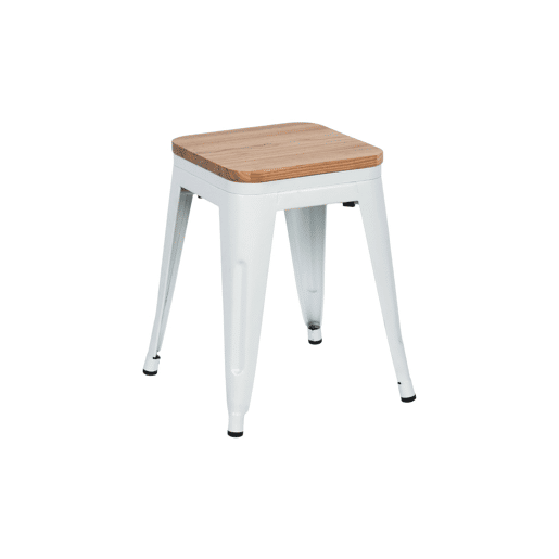 Pack 10 Bancos Baixos Industriais de Aço e Madeira Thinia Home