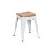 Pack 10 Taburetes Bajos Industriales de Acero y Madera Thinia Home Pack 10 Taburetes Bajos Industriales de Acero y Madera Thinia Home Blanco