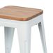 Pack 10 Taburetes Bajos Industriales de Acero y Madera Thinia Home Pack 10 Taburetes Bajos Industriales de Acero y Madera Thinia Home Blanco