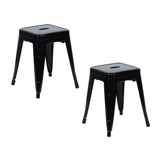 Pack 2 Bancos Baixos Industriais de Aço Thinia Home