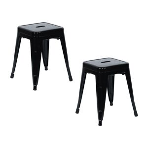 Pack 2 Bancos Baixos Industriais de Aço Thinia Home