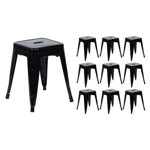 Pack 10 Bancos Baixos Industriais de Aço Thinia Home Pack 10 Bancos Baixos Industriais de Aço Thinia Home