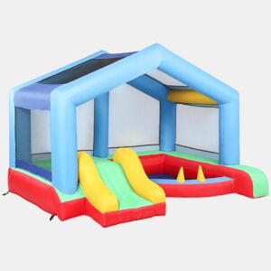 AIYAPLAY Castelo Insuflável para Crianças com Ventoinha Castelo Insuflável com Escorrega Cama Elástica Piscina de Bolinhas Jogo de Aros Toldo e Bolsa de Transporte Interior e Exterior 290x230x200u202Fcm Multicor