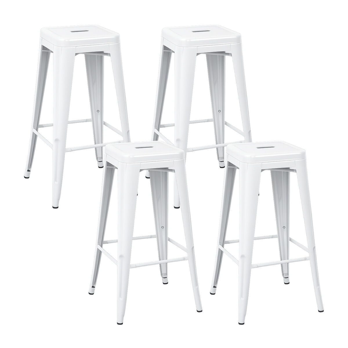 Pack 4 Taburetes Medios Industriales de Acero Thinia Home