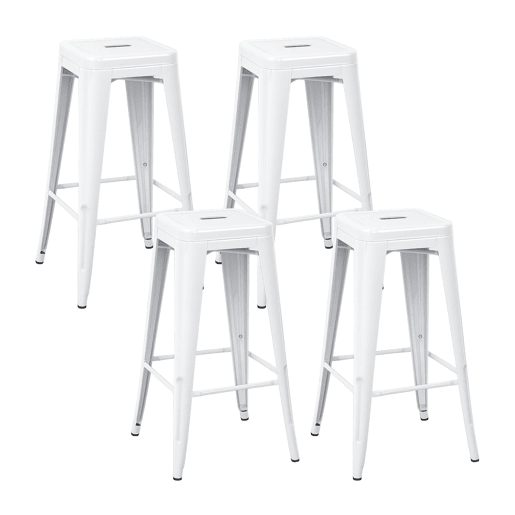 Pack 4 Bancos Médios Industriais de Aço Thinia Home