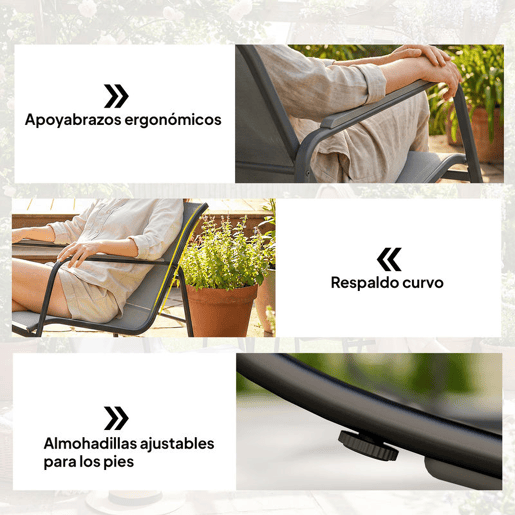 Outsunny Conjunto de Mesa e Cadeiras de Terraço Exterior de 3 Peças, Móveis de Jardim com 2 Cadeiras de Balanço Mesa com Tampo de Vidro e Estrutura de Aço para Varanda ou Pátio Cinza