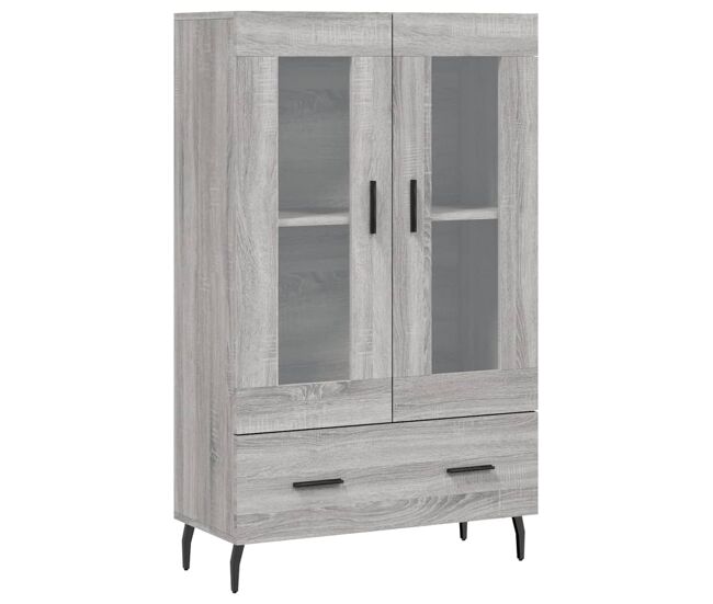 Aparador alto - mueble de almacenamiento madera de ingeniería gris sonoma 69,5x31x115 cm es1313