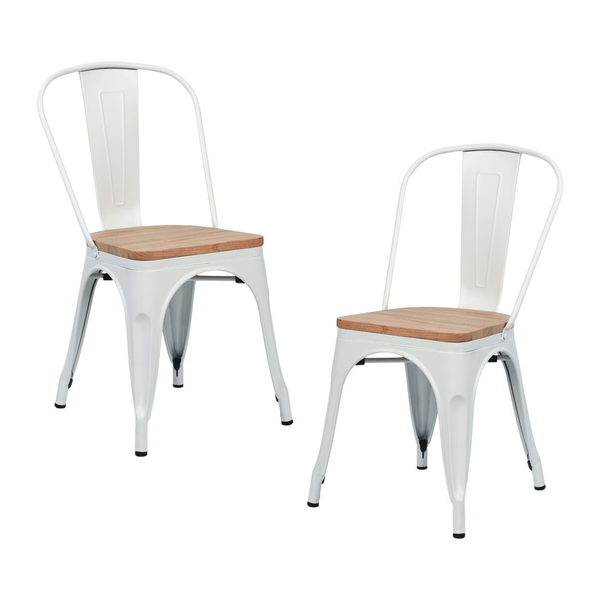 Pack 2 Sillas Industriales de Acero y Madera Thinia Home
