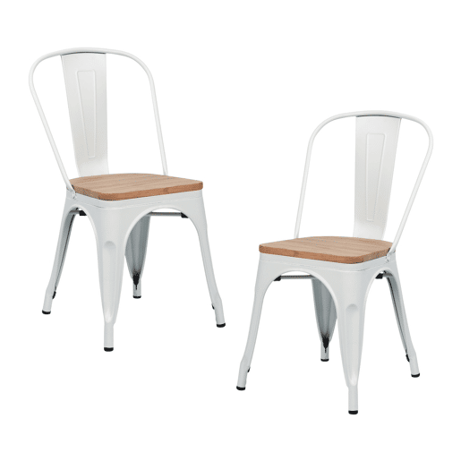 Pack 2 Cadeiras Industriais de Aço e Madeira Thinia Home
