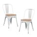 Pack 2 Sillas Industriales de Acero y Madera Thinia Home Pack 2 Sillas Industriales de Acero y Madera Thinia Home Blanco
