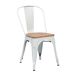 Pack 2 Sillas Industriales de Acero y Madera Thinia Home Pack 2 Sillas Industriales de Acero y Madera Thinia Home Blanco