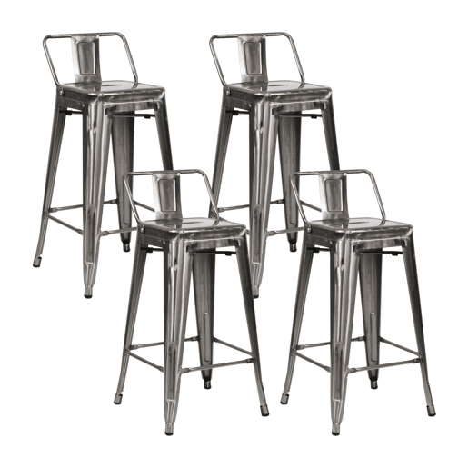 Pack 4 Bancos Altos Industriais de Aço Thinia Home