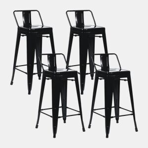Pack 4 Bancos Altos Industriais de Aço Thinia Home
