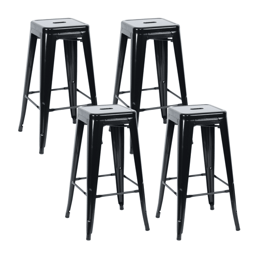 Pack 4 Bancos Médios Industriais de Aço Thinia Home