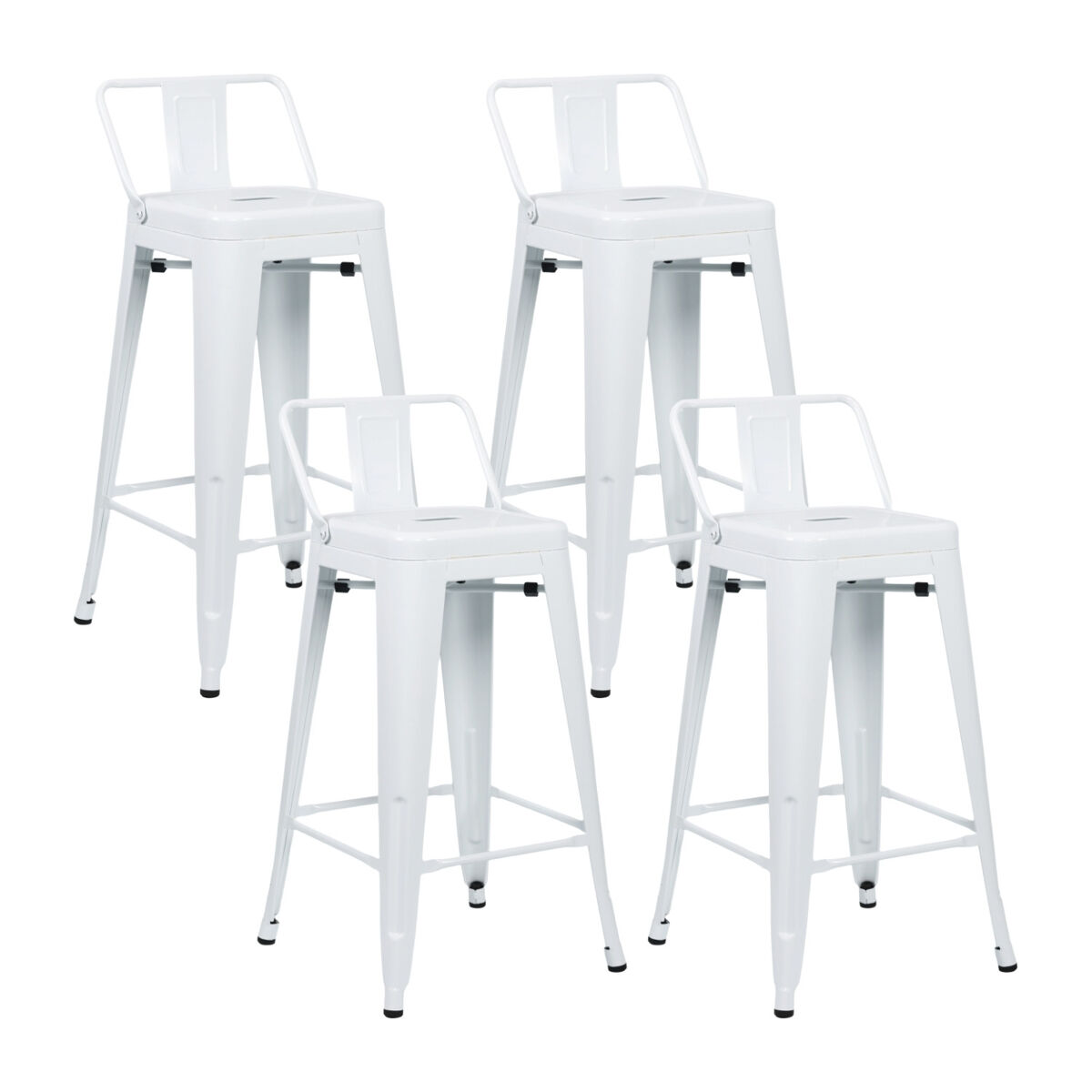 Pack 4 Taburetes Altos Industriales de Acero Thinia Home