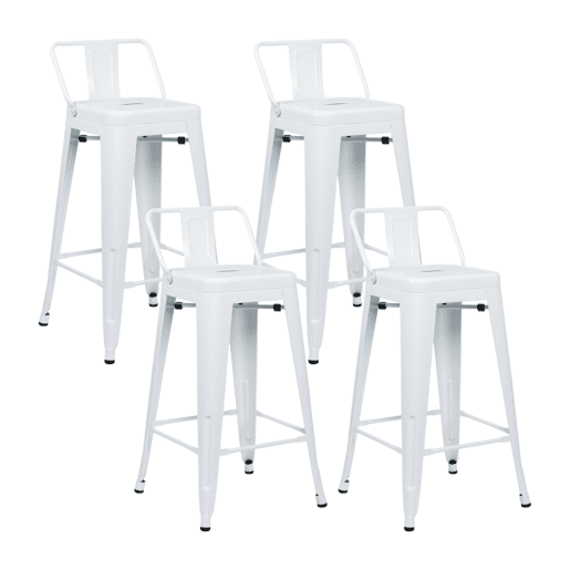 Pack 4 Bancos Altos Industriais de Aço Thinia Home
