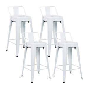 Pack 4 Bancos Altos Industriais de Aço Thinia Home