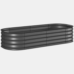 Outsunny Caixa de Plantio de Exterior Grande em Aço Galvanizado para Cultivo de Plantas Floreira Exterior com Bordas de Segurança Montagem Fácil Resistente às Intempéries 150x62x30 cm Verde
