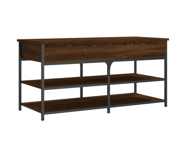 Banco zapatero Urma 2 estantes roble oscuro 50x100x42,5 cm
