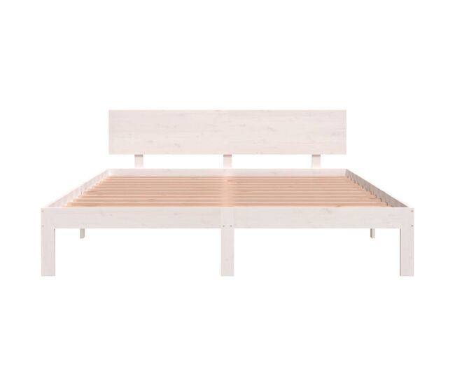 Estructura de cama de madera genova blanco artick 160x200 cm