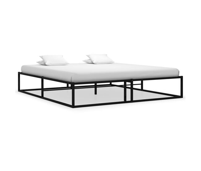 Estructura de cama metálica siena negro 200x200 cm