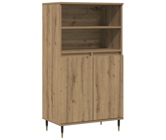 Aparador alto - mueble de almacenamiento madera ingeniería roble artisian 60x36x110 cm es1485