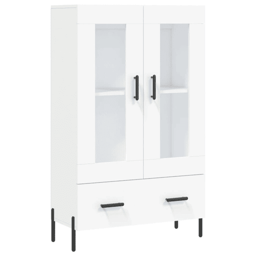 Armário alto - Bufete - Móvel de apoio 69,5x31x115 cm derivados de madeira branco pt1224