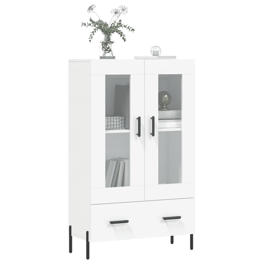 Armário alto - Bufete - Móvel de apoio 69,5x31x115 cm derivados de madeira branco pt1224
