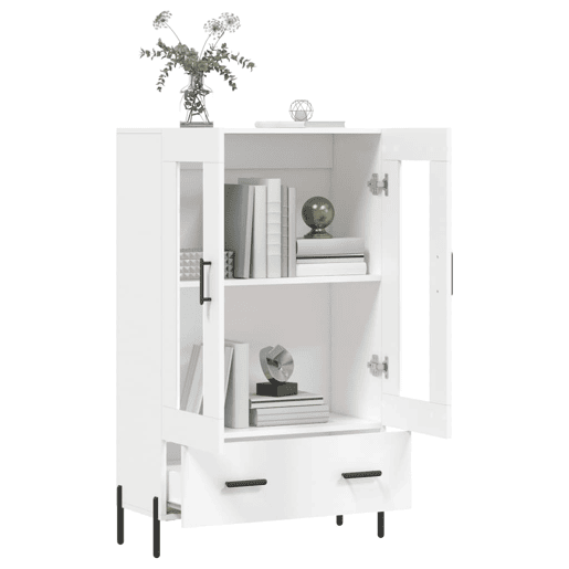 Armário alto - Bufete - Móvel de apoio 69,5x31x115 cm derivados de madeira branco pt1224