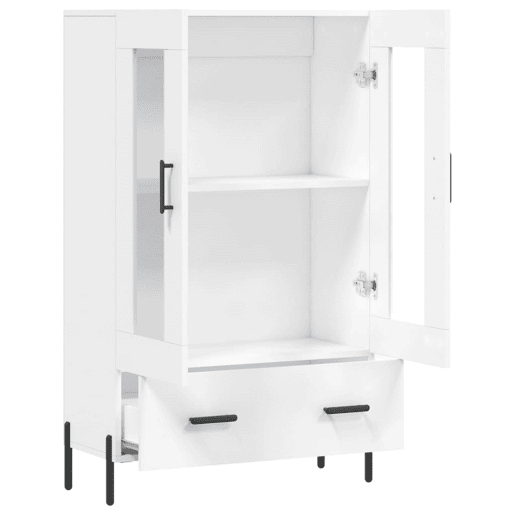 Armário alto - Bufete - Móvel de apoio 69,5x31x115 cm derivados de madeira branco pt1224