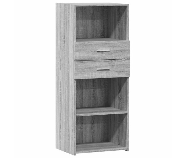 Aparador alto - mueble de almacenamiento madera de ingeniería gris sonoma 50x42,5x124 cm es1300
