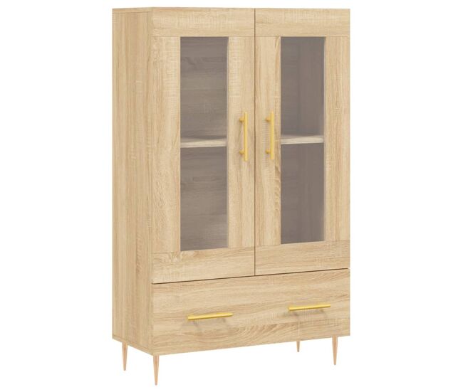 Aparador alto - mueble de almacenamiento madera de ingeniería roble sonoma 69,5x31x115 cm es1406