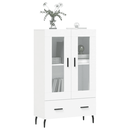 Armário alto - Bufete - Móvel de apoio 69,5x31x115 cm derivados de madeira branco pt1225