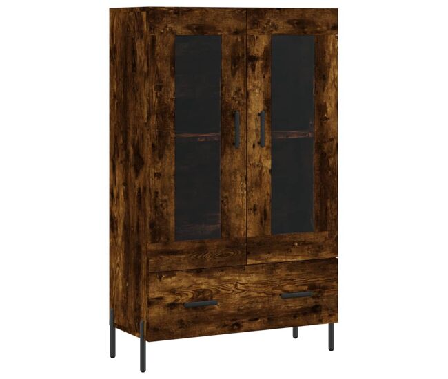 Aparador alto - mueble de almacenamiento madera de ingeniería roble ahumado 69,5x31x115 cm es1376