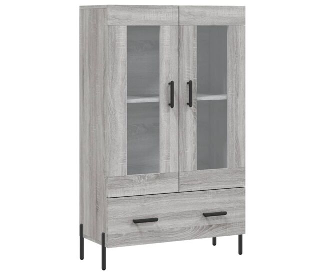 Aparador alto - mueble de almacenamiento madera de ingeniería gris sonoma 69,5x31x115 cm es1312