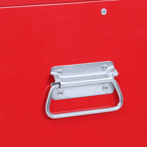HOMCOM Carrinho de Ferramentas com Baú Superior 2 em 1 Carrinho de Oficina com 6 Gavetas Armário Fechadura 4 Ganchos 2 Rodas com Travão para Garagem e Casa Vermelho