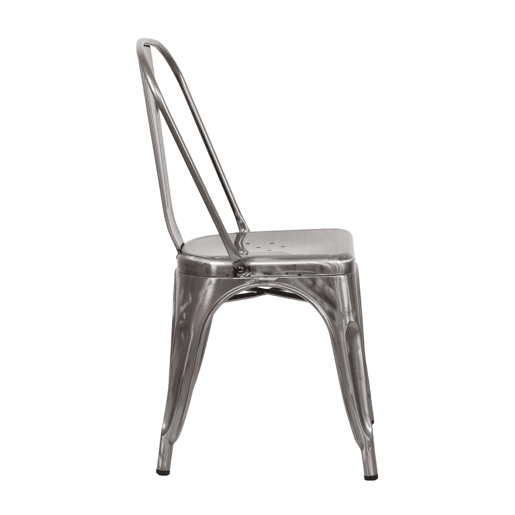 Cadeira Empilhável Industrial de Aço Thinia Home