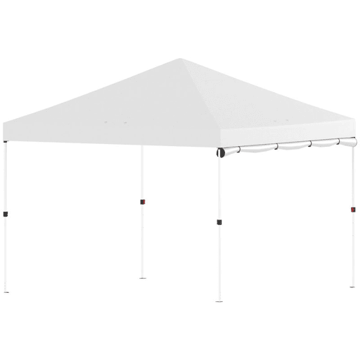 Outsunny Tenda Dobrável 3x3 m Pop-up com Parede Lateral Tenda de Jardim com Proteção UPF50+ Empurre Central Altura Ajustável Bolsa de Transporte Tenda para Campismo Exterior Branco