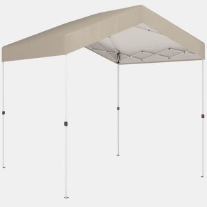 Outsunny Tenda Dobrável 2,4x2,4 m - Tenda Pop-up de Jardim com UPF50+, Bloqueio Central, Altura Ajustável, Bolsa de Transporte e Sacos de Areia - Exterior Bege