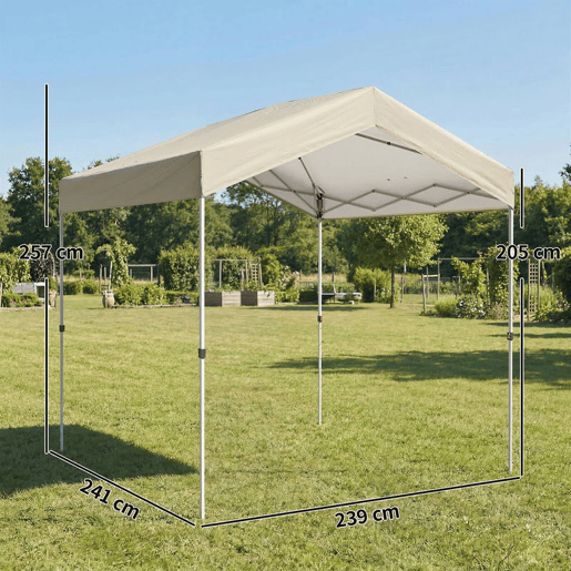 Outsunny Tenda Dobrável 2,4x2,4 m - Tenda Pop-up de Jardim com UPF50+, Bloqueio Central, Altura Ajustável, Bolsa de Transporte e Sacos de Areia - Exterior Bege