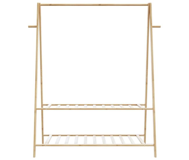 Perchero bosque plegable 2 estantes natural 150,5x132x45,5 cm