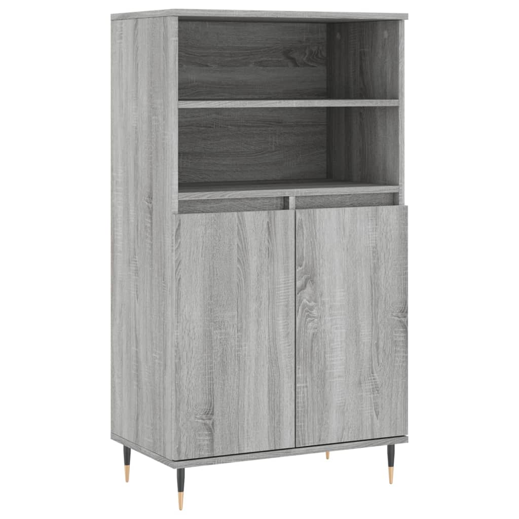 Aparador alto - Mueble de almacenamiento 60 Roble/ Gris