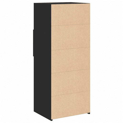 Armário alto - Bufete - Móvel de apoio 50x42,5x124 cm derivados de madeira preto pt1348